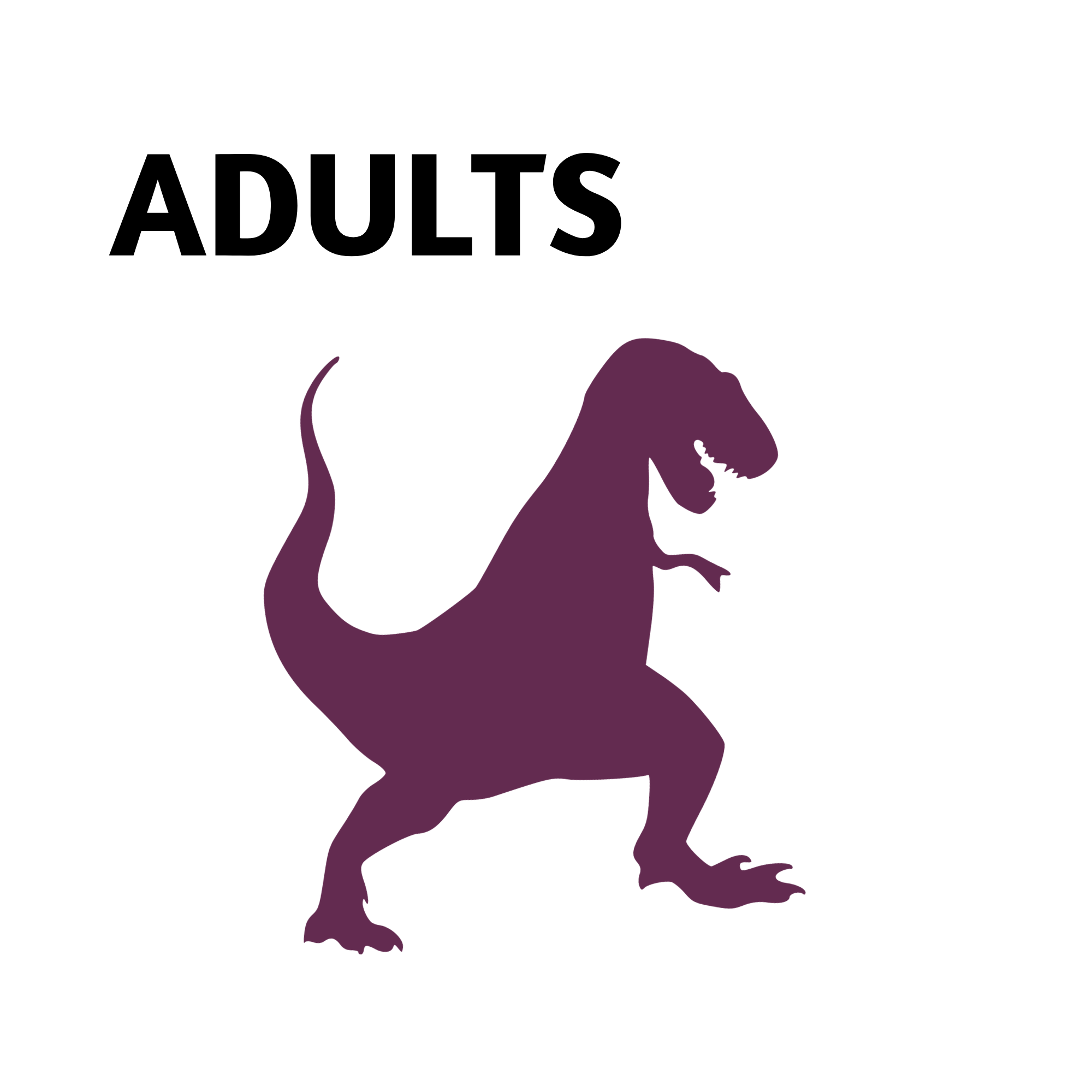 text that says adult with a decorative image